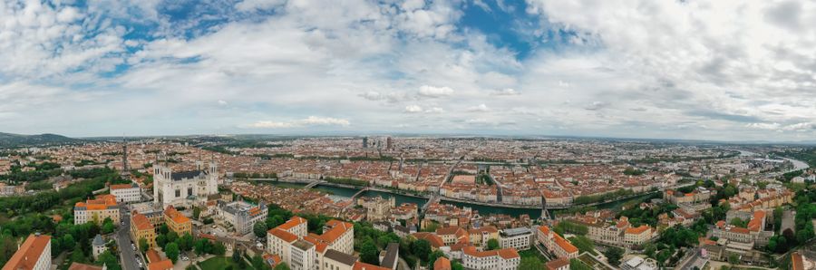 Lyon France city skyline