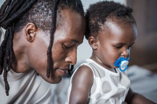 Portrait of Father with His Baby Daughter 