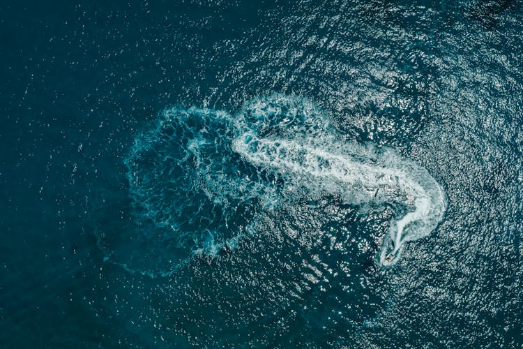 Birds Eye View Of A Boat In The Water