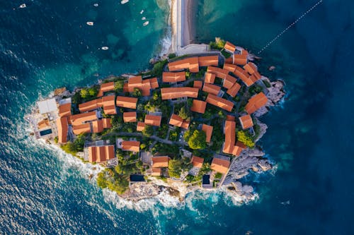 Immagine gratuita di case, fotografia aerea, isola