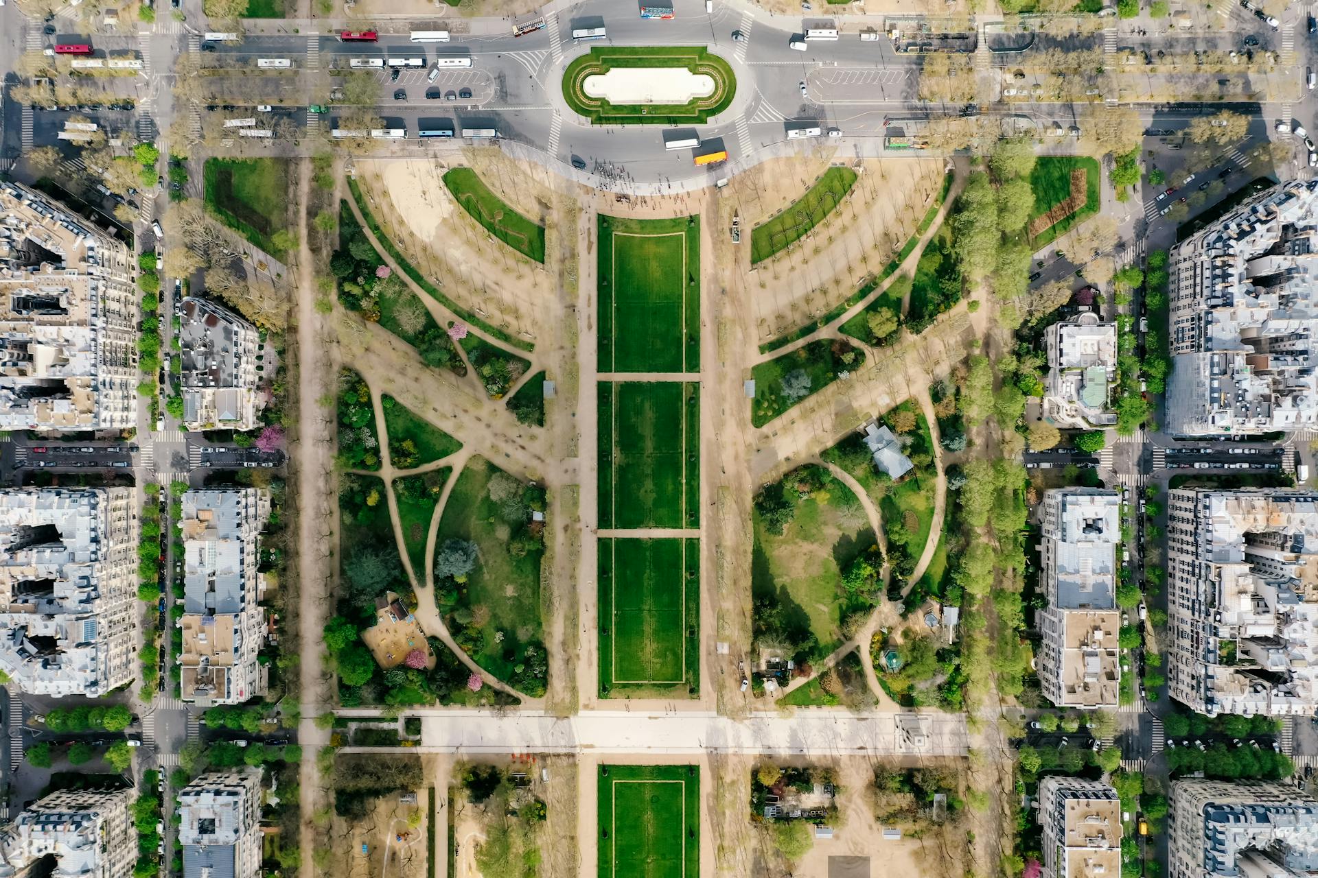 The Champ de Mars Park in Paris