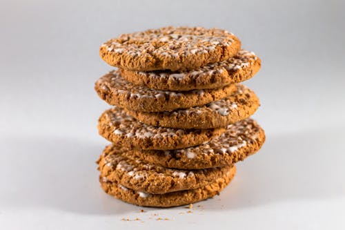 Close-Up Shot of Stack of Cookies
