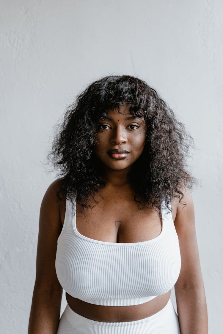 Woman In White Tank Top Undershirt