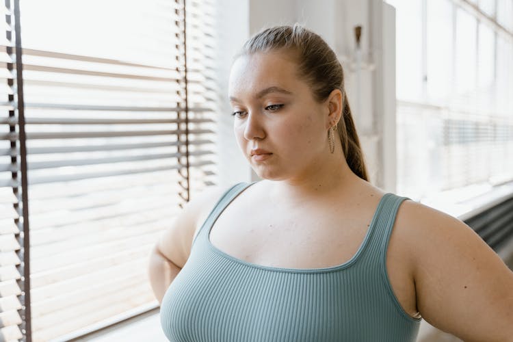 Woman In Blue Tank Top