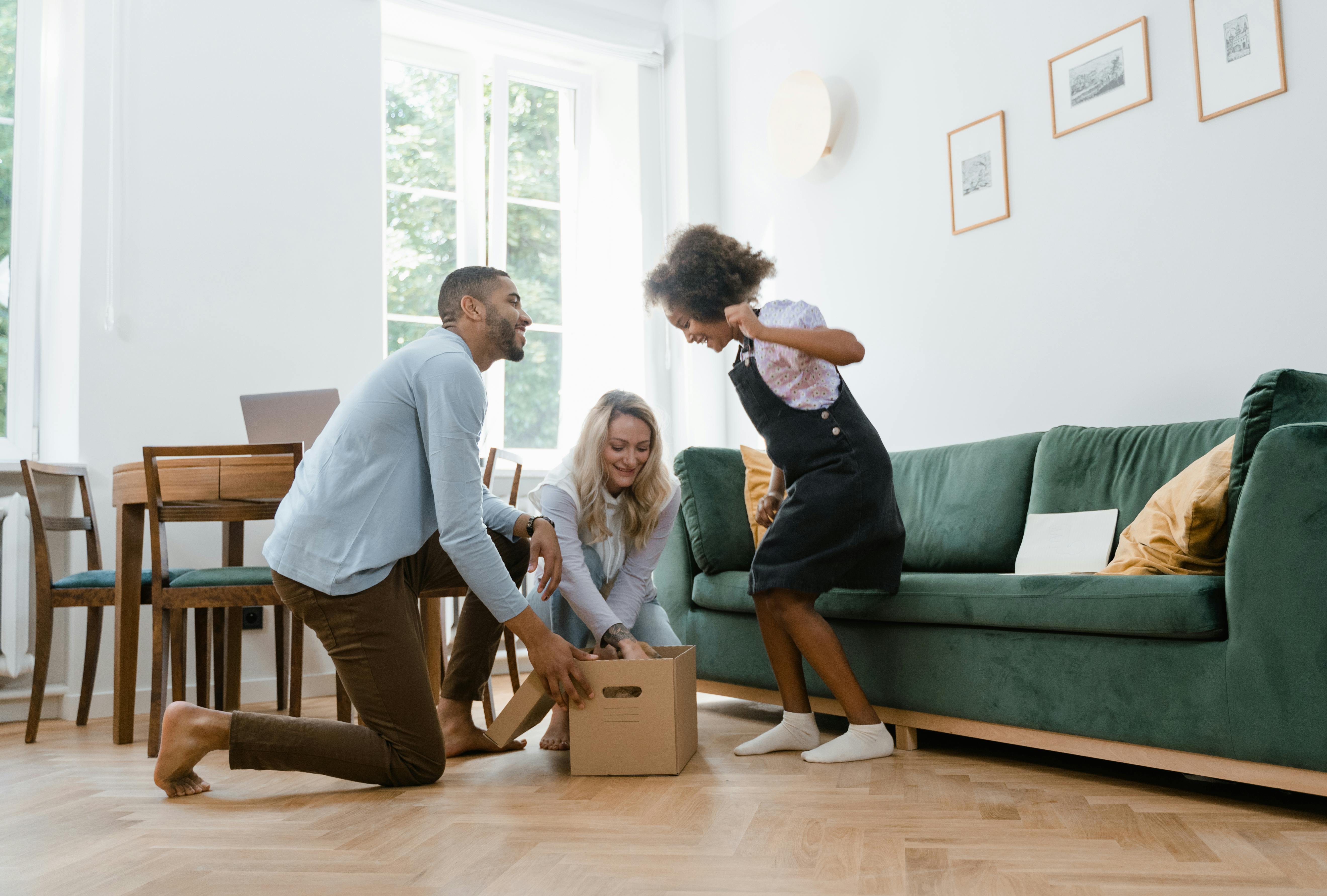 A family enjoying comfort in their home, indicating year-round comfort provided by a heat pump - affordable heat pump installation in petersburg, va