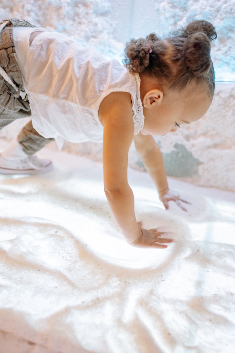 Cute Baby Girl Learning Walking 