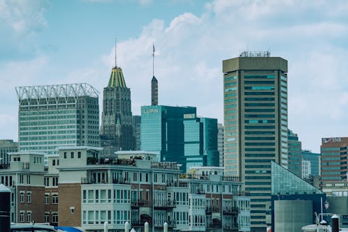 Free Tall Buildings in Baltimore City Stock Photo