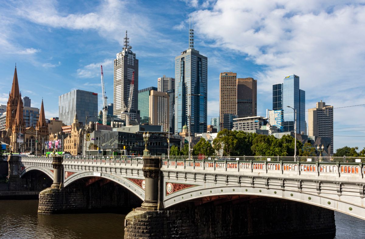 Melbourne skyline over the Yarra