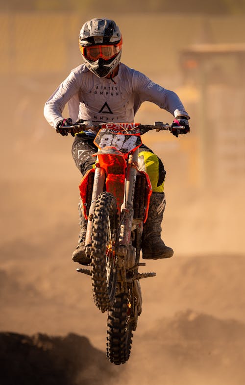 Free Person Driving a Dirt Bike Stock Photo