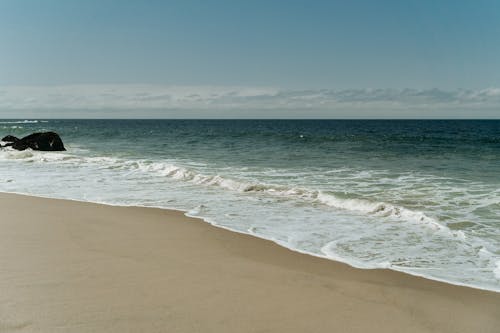 Sea Waves Crashing on Seashore