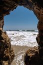 Brown Rock Formation Near Sea