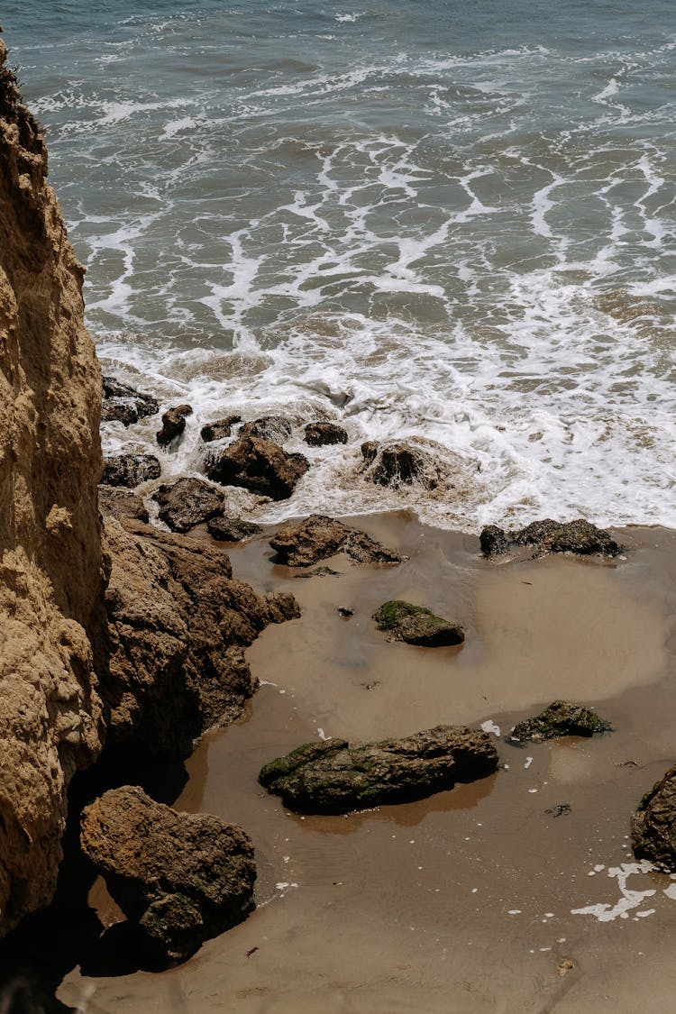 Brown Rocks On Shore