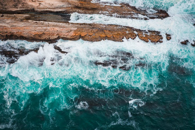 Sea Waves Crashing On Coast