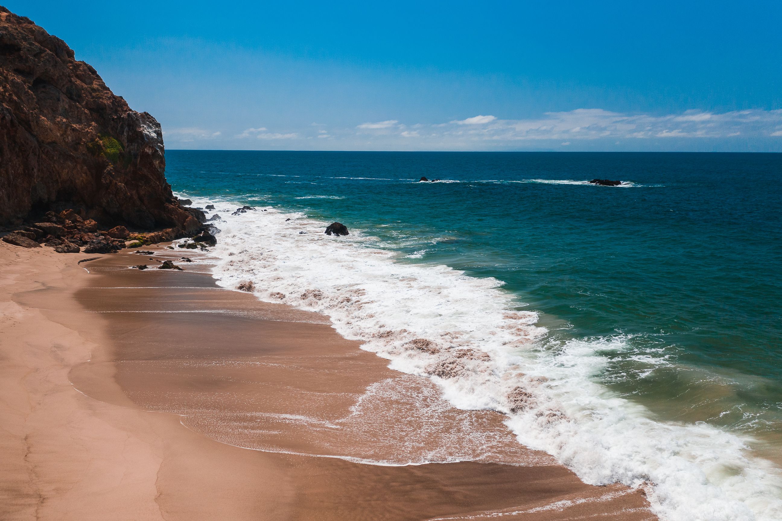 Sandy Beach On Seashore Free Stock Photo