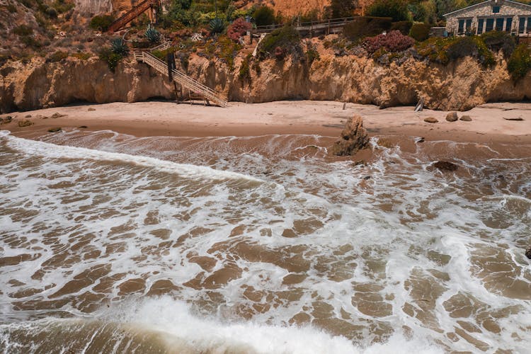 Aerial View Of The El Matador Beach, Malibu, California