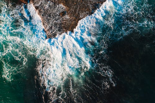 Gratis lagerfoto af bølger, brydes, droneoptagelse