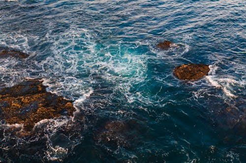 Waves Crashing on Rocks