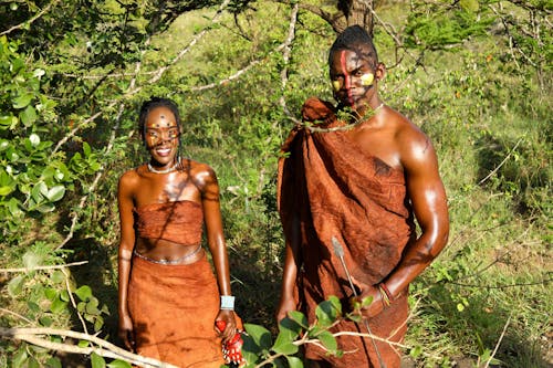 Woman and Man in Tribal Cloths