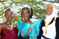 Women in Dresses and Colorful Makeup