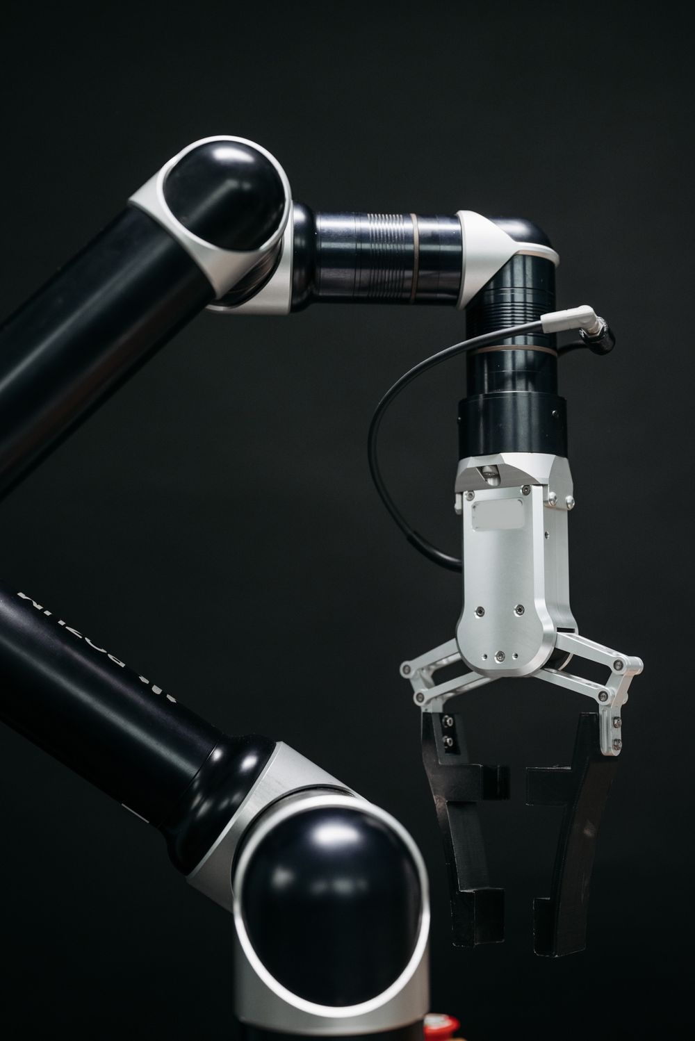 Two-finger robotic gripper on a robot arm