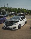 White Honda Car on Parking Lot