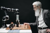 A Bearded Man Playing Chess