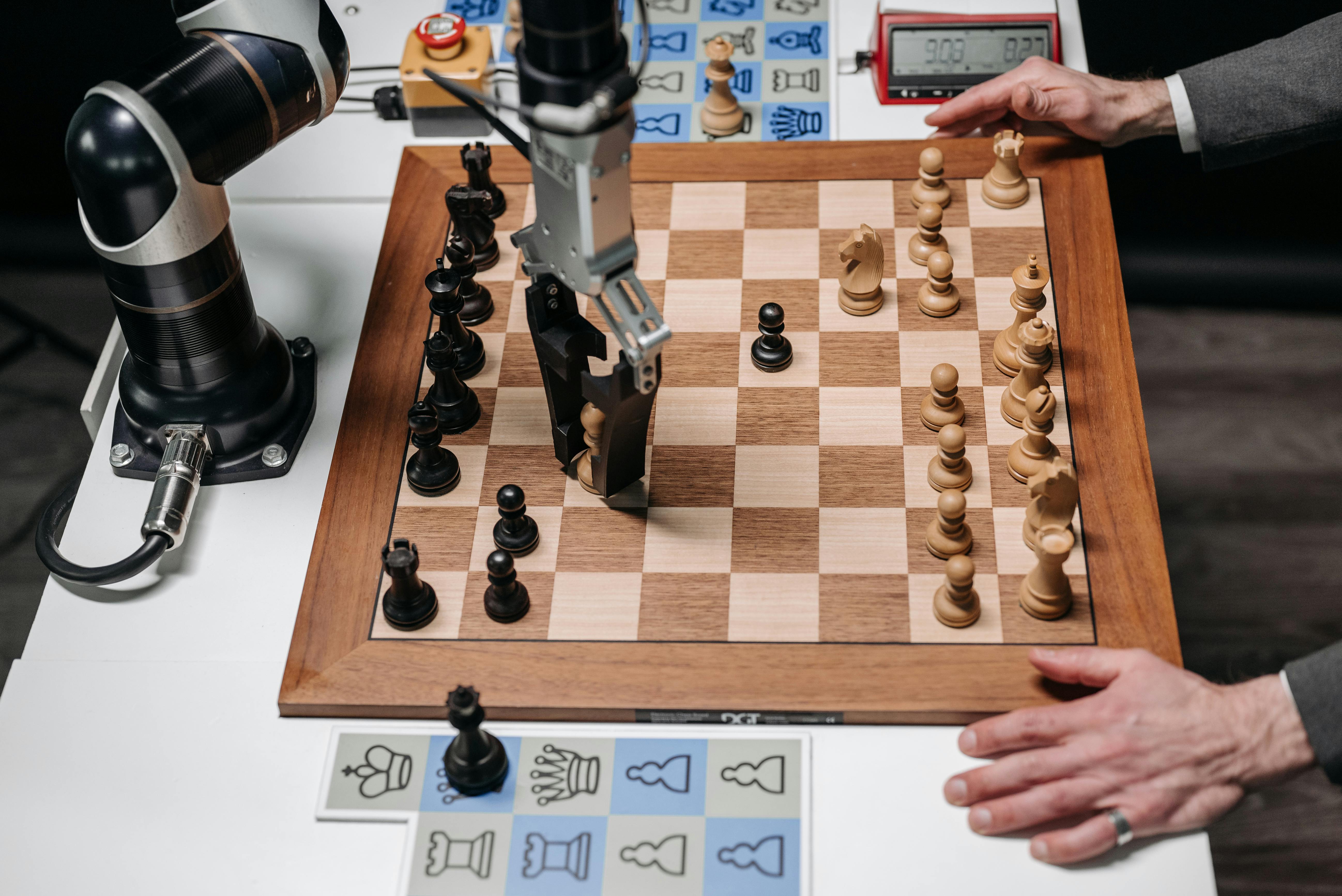 robot picking a chess piece