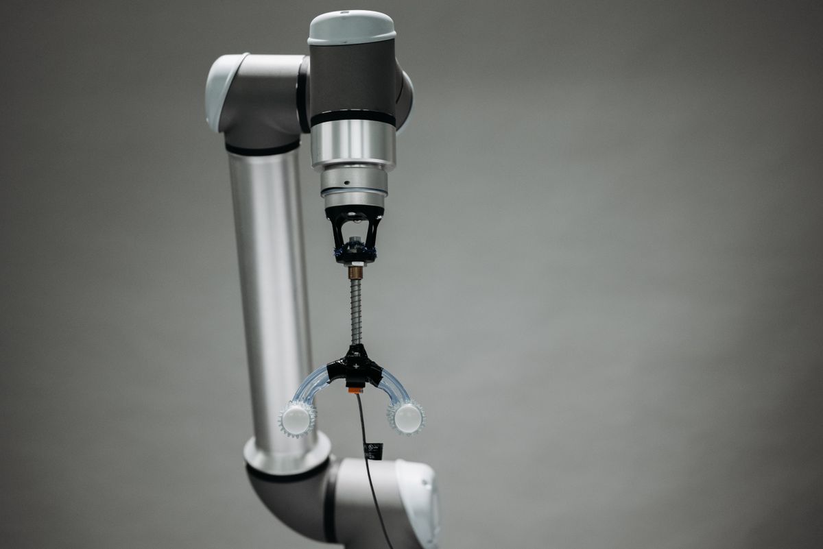 Close-up of a robotic device used in automated assembly