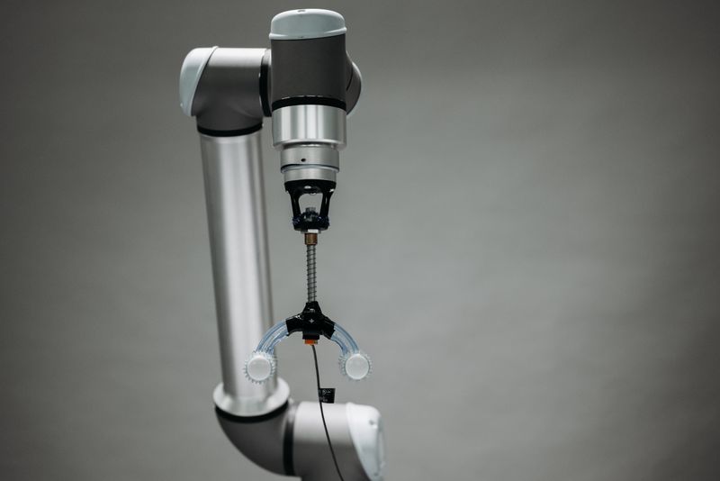 Elderly person with robot assistant at home