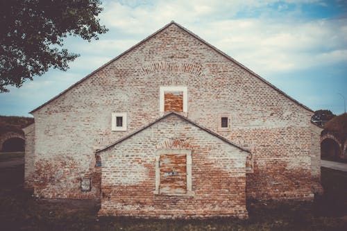 Old Brick Barn at a Farm 