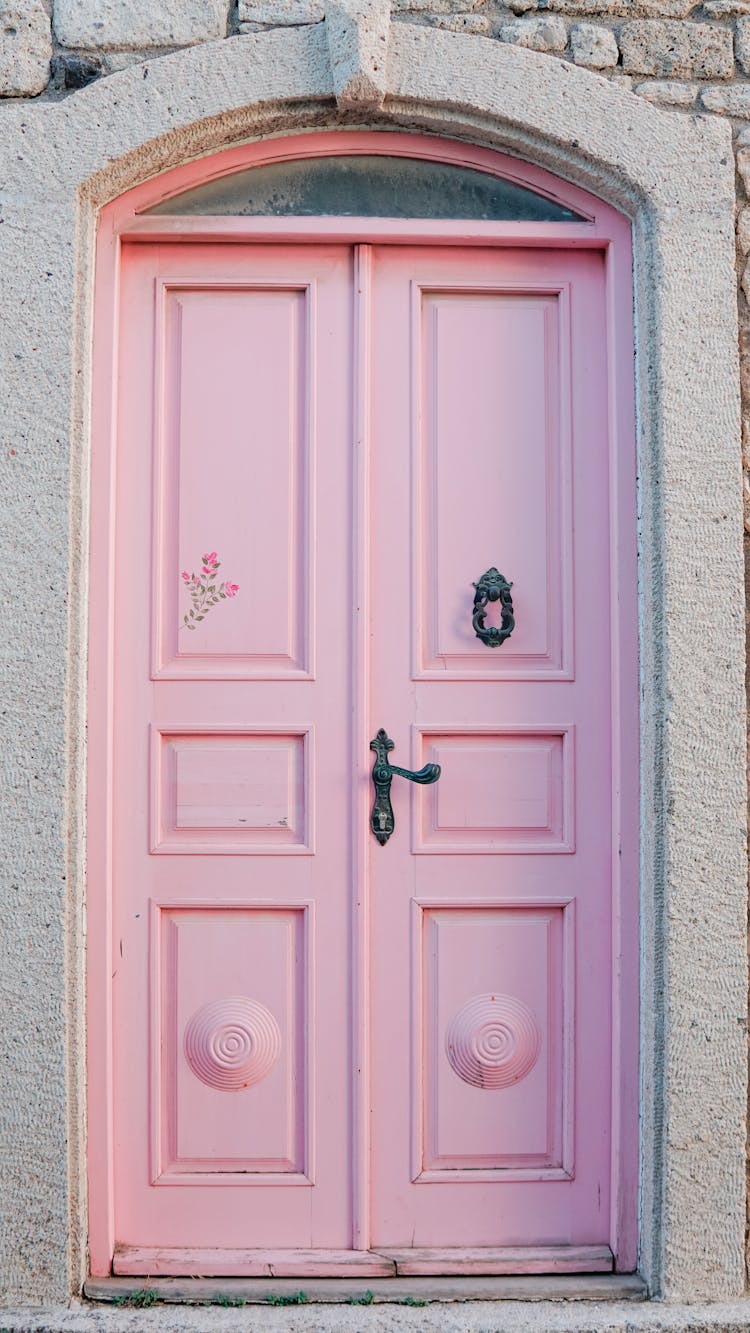 House With Pink Double Doors