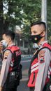 Police Officers in Uniform Wearing Face Masks