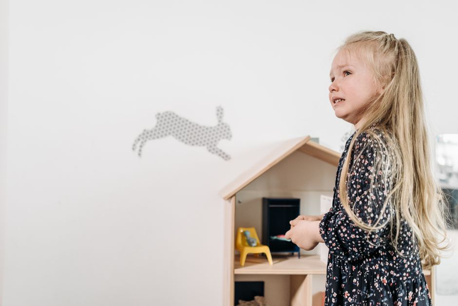 Dierenmuurstickers op een blauwe muur. Dierenmuurstickers op een blauwe muur.