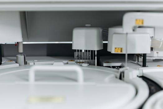 Detailed view of cutting-edge laboratory machinery for scientific analysis.