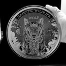 Close-up Photo of Illustration of Wolf in a Round Metal