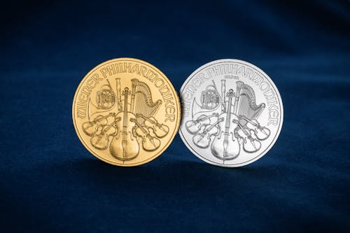 Free 2 Round Gold in Gold and Silver  Stock Photo