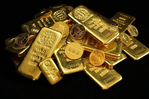 Free Gold Coins and Bullions Stock Photo