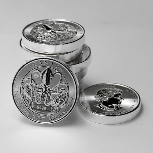 Silver and Gold Round Coins