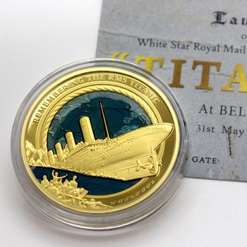 Close-up Photo of a Gold Commemorative Coin 