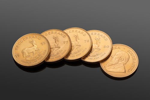Free Close-up Photo of Gold Round Coins  Stock Photo