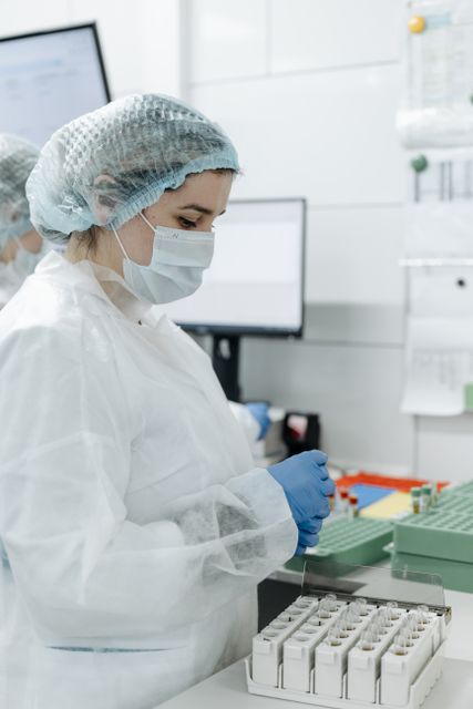 Blood samples in a medical laboratory