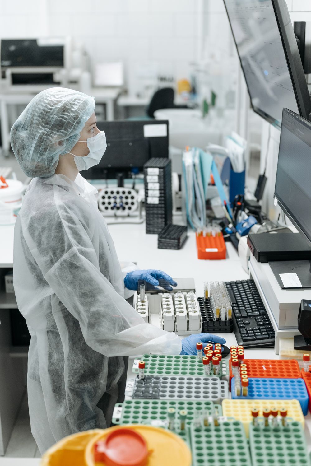 Modern laboratory workstation for health checkup sample processing