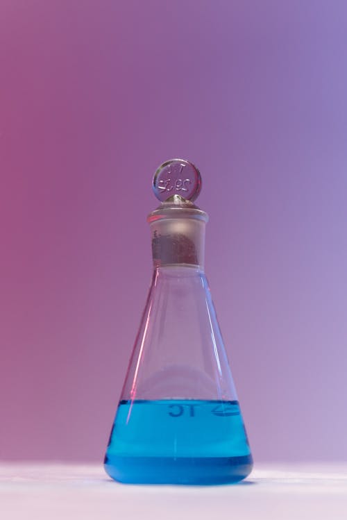 Blue Liquid in Flask