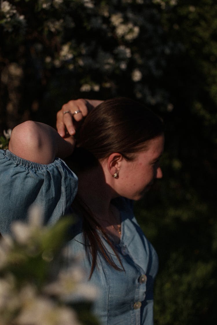 A Woman Clipping Her Hair