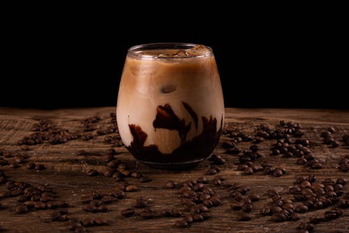 Close-Up Shot of a Glass of Iced Coffee