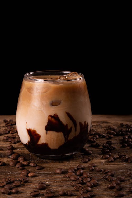 A Cold Coffee Latte in a Glass