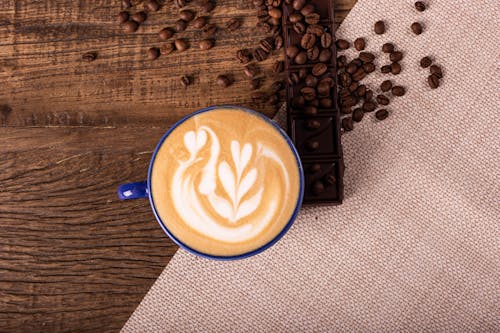 Blue Ceramic Mug With Coffee