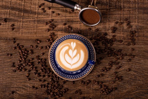 Close-up Photo of Latte in a Ceramic Cup 