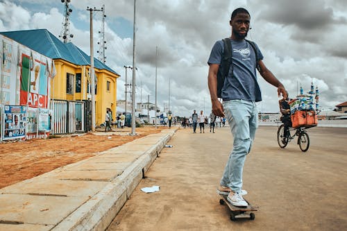 Man riding a Skateboard