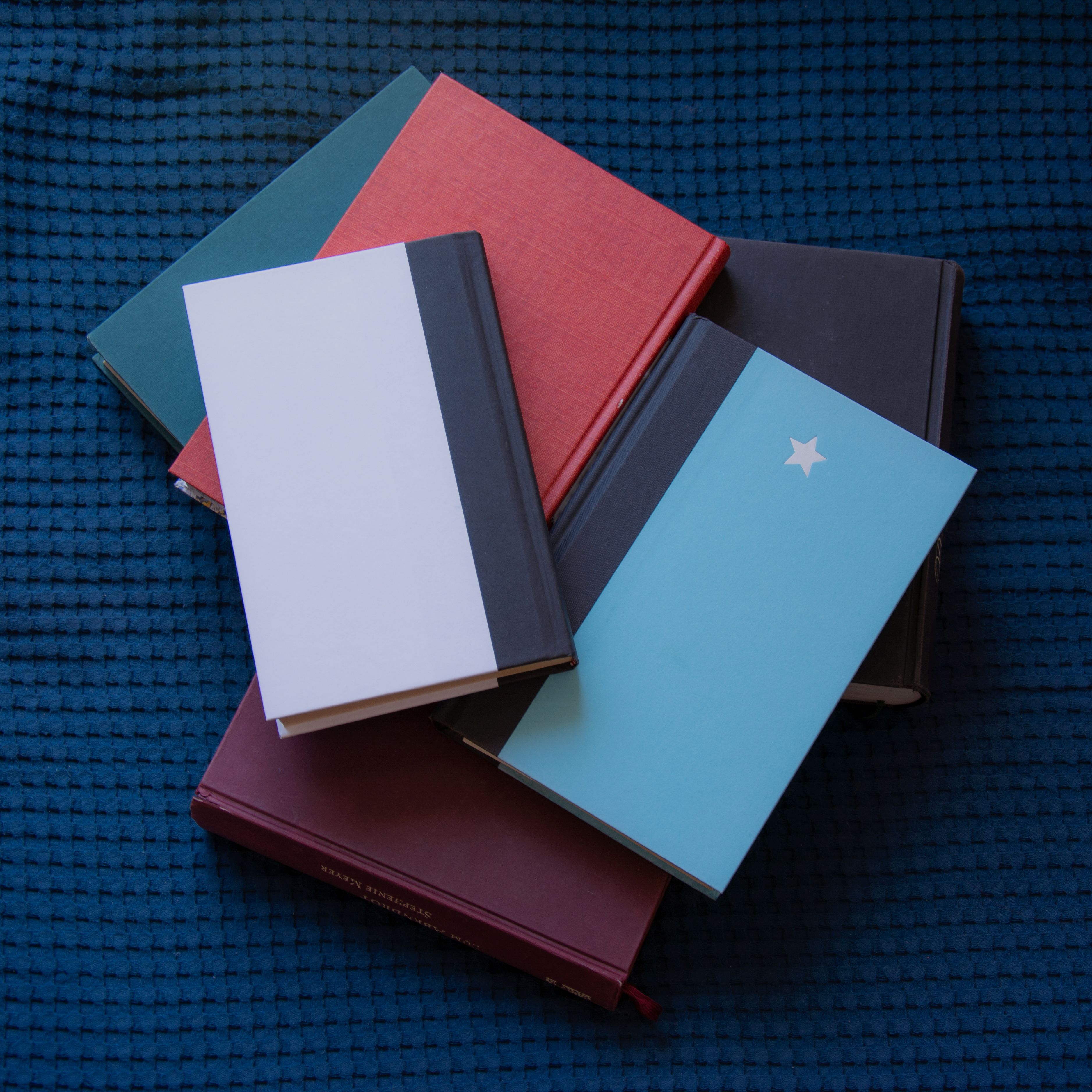 Books on Blue Cloth 